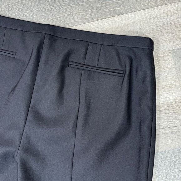 Tory Burch Flare Leg Wool Silk Dress Pants Black 12 Mid Rise - Picture 6 of 15